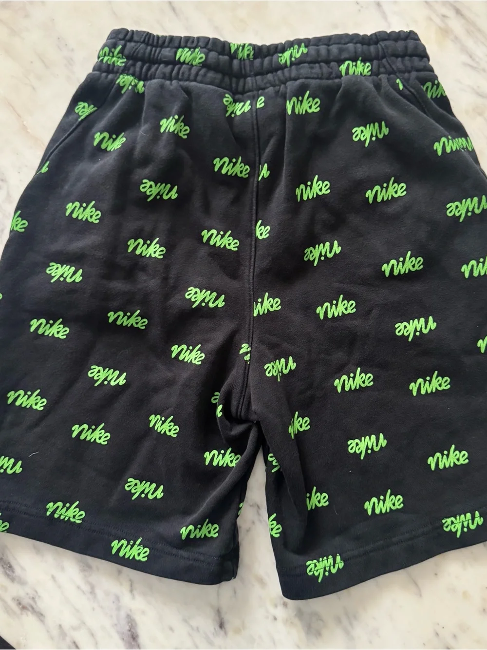 Nike Boys Black & Green Logo Shorts - XL
